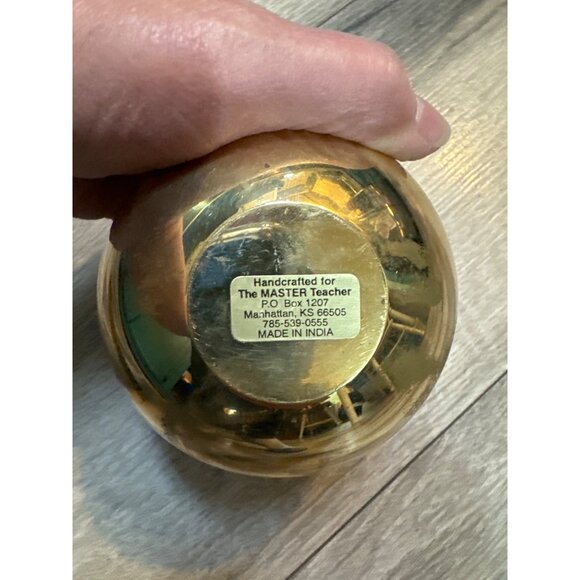 Vintage Brass Heavy Apple Paperweight Handcrafted For The Master Teacher Made In - Picture 6 of 8